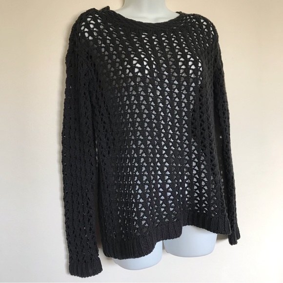 Sigrid Olsen Studio Black Open Knit Sweater Size XS - Picture 2 of 10